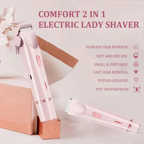 Afeitadora Eléctrica Mujer 2en1 - Ipx7 Recortadora Cuerpo,p