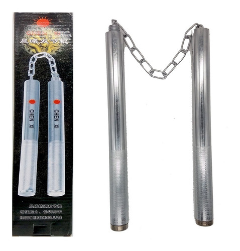 Nunchaku Tchaco Ninja E Bastão Militar Combate Metal