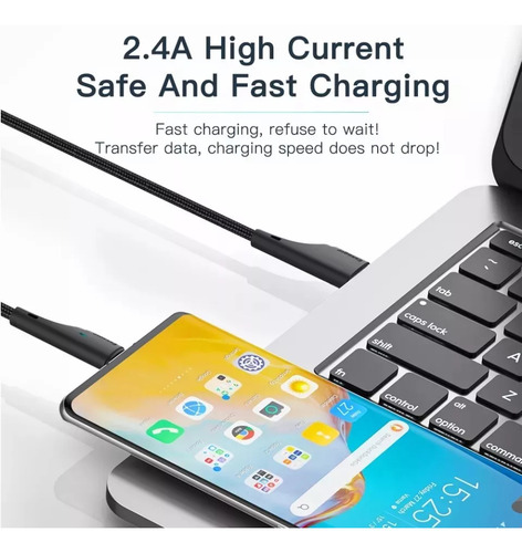 Cable Lightning 2 Metros Led Uso Rudo Para iPhone iPad