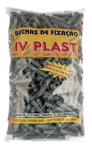 Bucha Fixacao Ivplast Com Anel 12 Saco 250 Pecas C358657