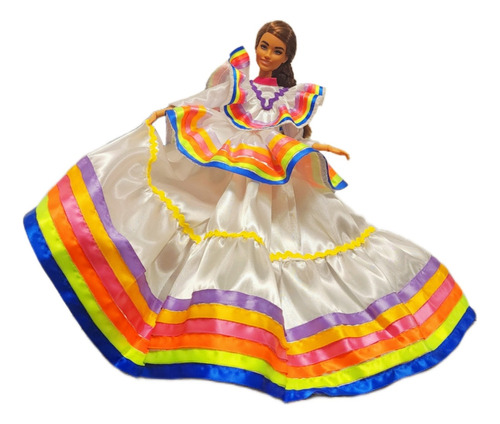 Vestido Regional Mexicano Jarabe Tapatío Para Muñecas