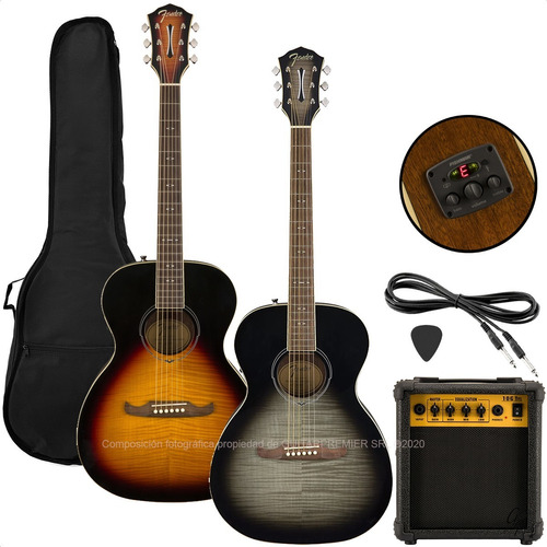 Guitarra Electroacústica Fender Fa-235e + Amplificador Funda