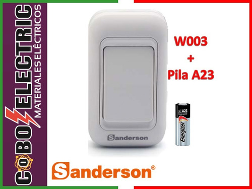 Imagen 2 de 3 de Pulsador Timbre Inalambrico Sanderson W3 Exterior Con Pila