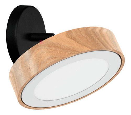 Imagen 3 de 6 de Plafon Madera Redondo Egos Led 18cm 12w = 100w