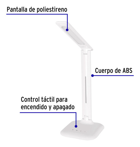 Lámpara Led 8w 5 Niveles Iluminación Para Escritorio 49323 Blanco