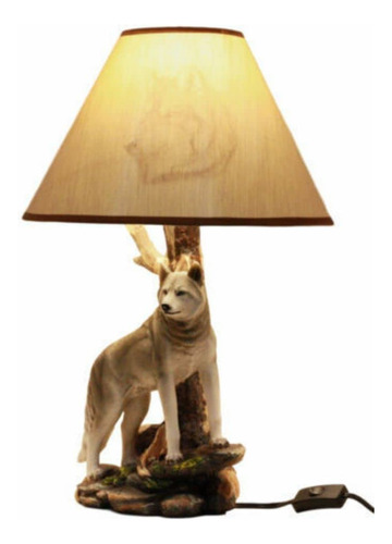 1 Lámpara De Mesa Denizen Of Twilight Lone Grey Wolf Con