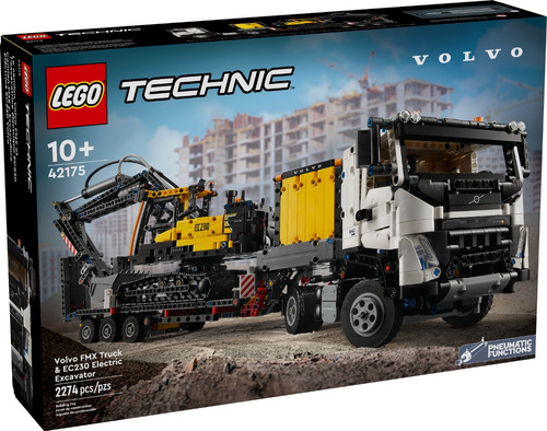 Caminhão Lego Technic Fmx e escavadeira elétrica Volvo 42175