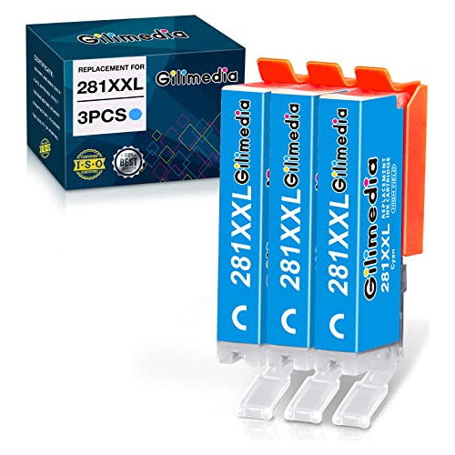 S De Tinta Cian Cli281xxl Compatibles Canon 281 Cian (3...