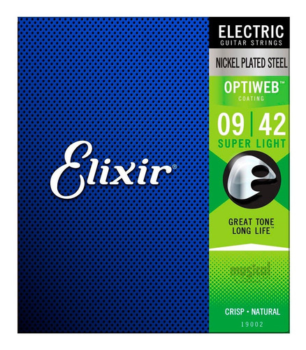 Encordoamento Guitarra Elixir Optiweb 009.042 Super Light