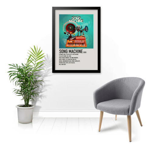 Poster Gorillaz Song Machine, Quadro Com Moldura 33x24cm