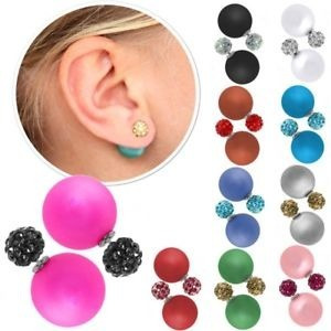 Docena De Aretes Doble Perla, Moda Mayoreo, Bisutería