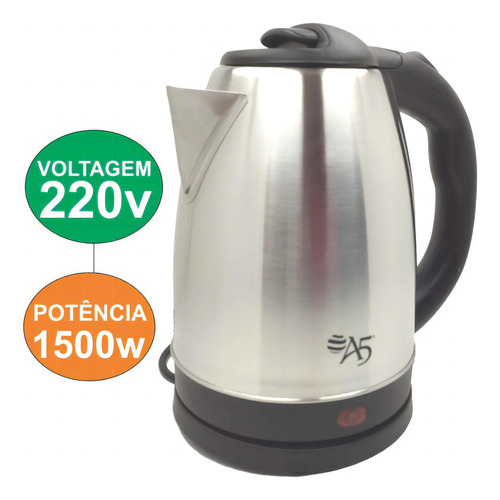 Chaleira Elétrica Inox Garrafa Térmica Jarro Bule Café 220v Cor Prata Inox