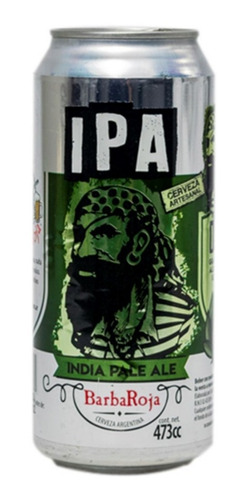 Cerveza Barba Roja Ipa Lata 473ml.