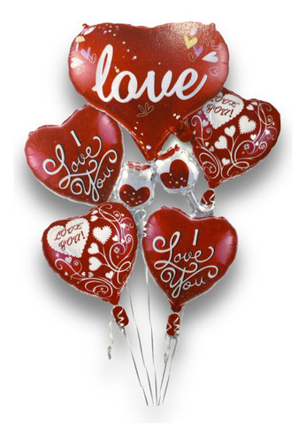 Kit Balões Dia Dos Namorados Surpresa Romântica Coração Flor Coração Cupido Ref.PF10210