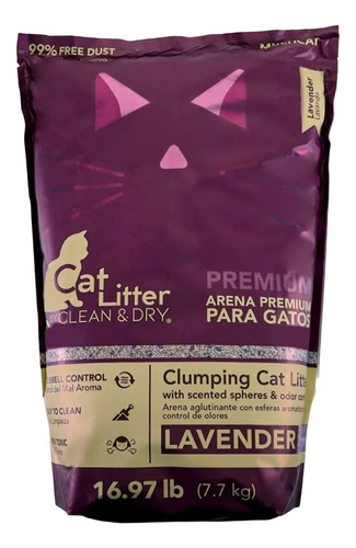 Arena Para Gato Cat Litter Premium Aroma Lavanda 15.4 Kg x 15.4kg de peso neto