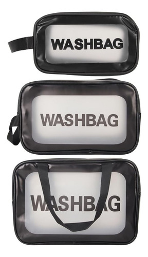 Kit 3 Nécessaire Impermeável Transparente Washbag - Vencedor