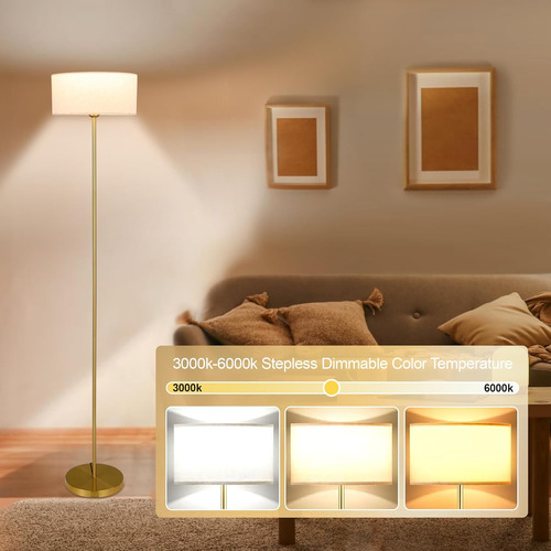 Lámpara De Pie Moderna Led Regulable De 3 Colores