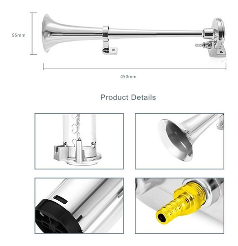 Imagen 3 de 7 de Bocina Claxon Auto Vehiculos 12v 150 Db Suena Fuertisimo