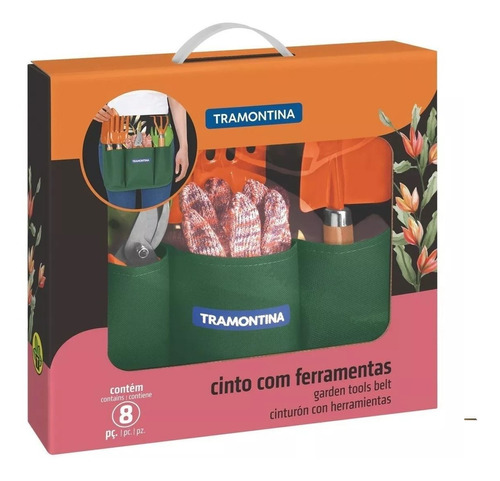 Juego Set Cinturon Con Herramientas De Jardineria Tramontina