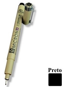 Caneta Nankin Pigma Micron Sakura 0.2mm Preta