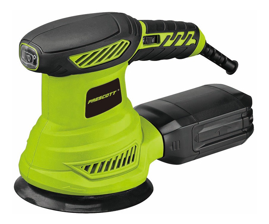 Lijadora Roto Orbital Prescott 350w 125mm Color Verde/Negro Frecuencia 50 Hz/60 Hz
