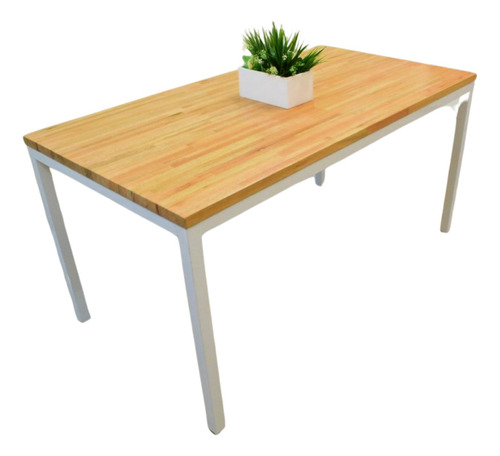 Mesa De Comedor Estilo Industrial Madera De Eucalipto 160x80