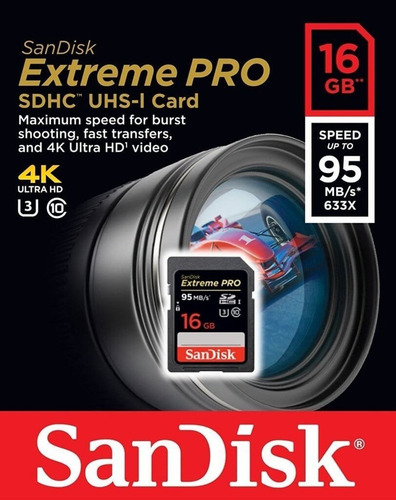 Cartão Sdhc 16gb Sandisk Extreme Pro 4k Uhs-i Classe 10 De 9