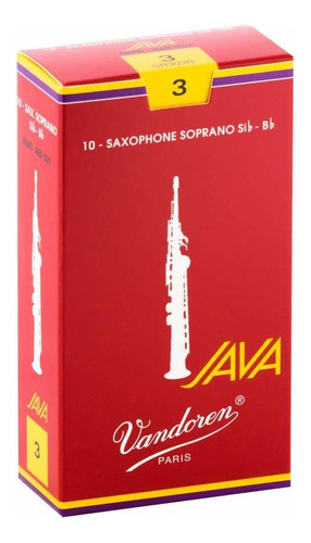Vandoren Soprano Sax Java Rojo Reeds Fuerza 2; Caja De 10