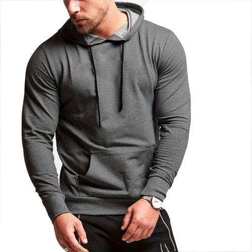 Imagen 1 de 3 de Buzo Canguro Capucha Hombre Slim Fit Hoodie Camperas