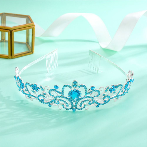 Diadema De Cristal Con Forma De Tiara Plateada, Corona De Pr