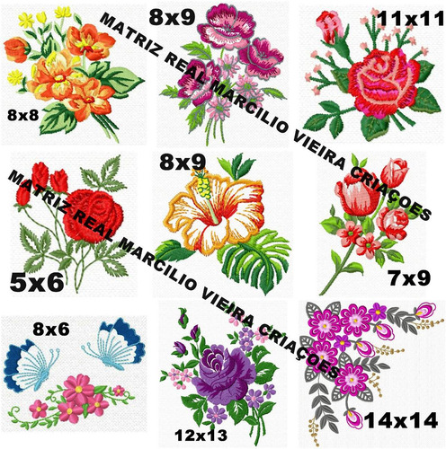 Matrizes De Bordados 58 Flores E Rosas Linda Lançamento 