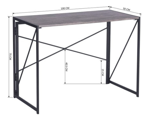 Mesa Plegable Auxiliar Escritorio Estilo Industrial