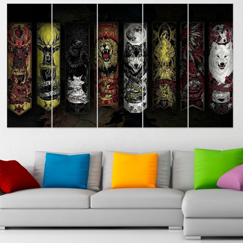 Cuadro Poliptico Game Of Thrones Casas Art 120x70cm 