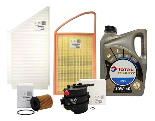 Kit De Filtros Originales + Aceite Peugeot 207 Compact 1.4 Hdi Original