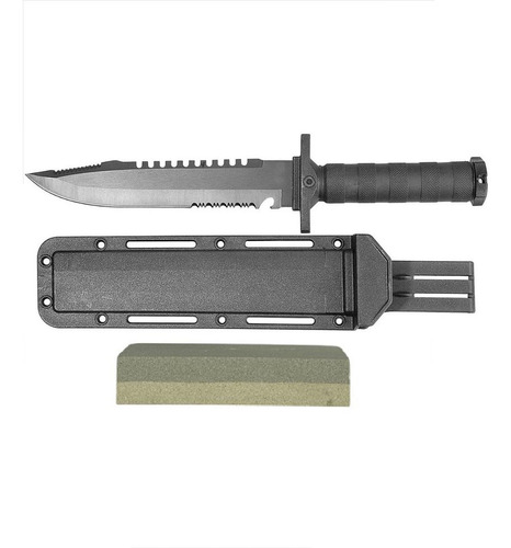 Cuchillo Tactico Monte Militar Tipo Rambo Swat Con Piedra Para Afilar De Carburo De Silicio Acero Inoxidable Uso Rudo Full Tang Cuchillo De Una Sola Pieza Resistente Al Óxido