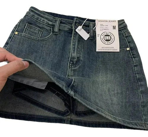 Minifalda Vaquera De Verano En Forma De A - Pantalón Corto M