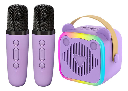Máquina De Karaoke Portátil Con 2 Micrófonos Altavoz Mini In