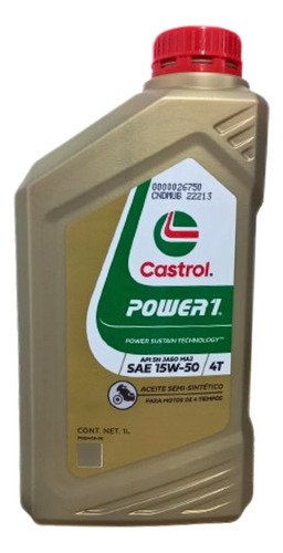 Aceite Castrol Power 1 4t 15w50 Semisintetico 1 L Zona Sur