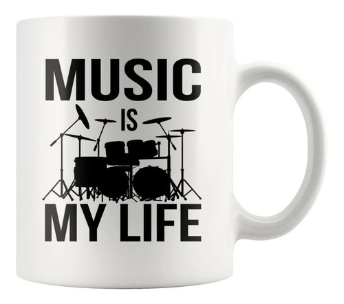 Taza Para Músico Baterista Batería Personalizada