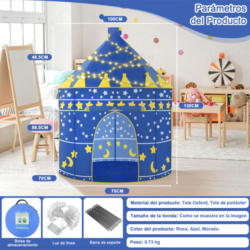 S Tienda Niños Carpa Castillo Casita Portátil Juguete,con
