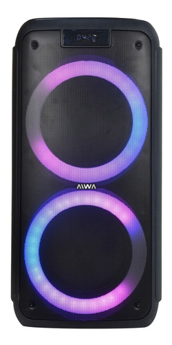 Parlante Bluetooth Portátil Recargable Aux Luces Aiwa Color Negro