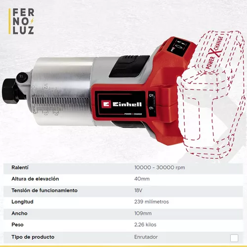 Fresadora Inalámbrica Einhell TP-RO 18 Li BL - Sin Baterías 