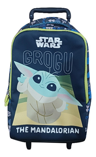 Mochila Infantil Baby Yoda Carro Neopreno Grande 37 X 29 Cm