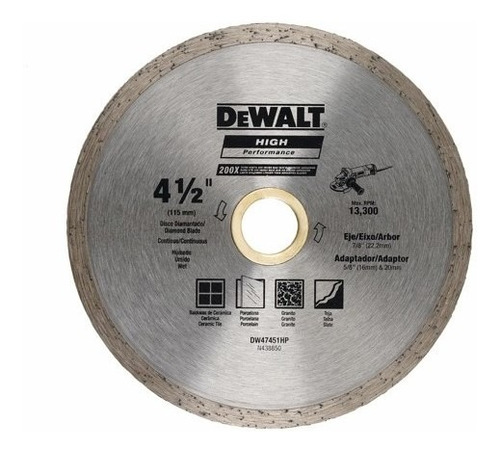 Dewalt Disco Diamantado Continuo 4-1/2  Dw47451hp