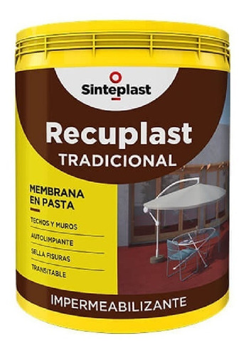 Membrana Pasta Recuplast Tradicional Techos/muro 10lt Imagen