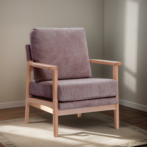 Sillón Haru Antique Tela Chenille Importado Taupe Chenille