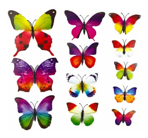 12 Mariposas Para Decorar En 3d. Decoración Con Imán