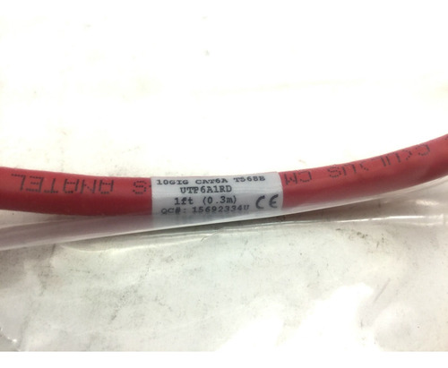 New Panduit Utp6a1rd Patch Cords 1' Cat 6a 10gb Red Bbx