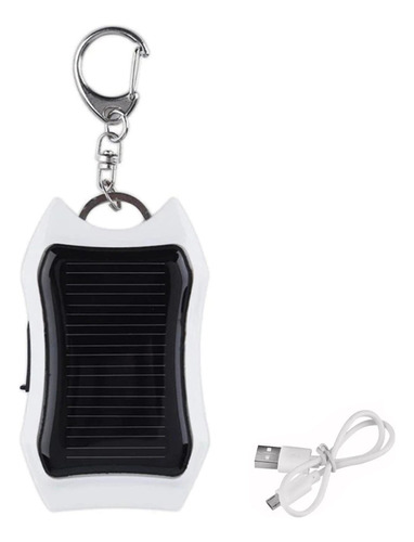 Cargador Solar Portátil Llavero Mini Power Bank(blanco)