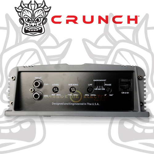 Amplificador Crunch Sa-2400.1 2400w Clase D 1 Canal Color Plateado